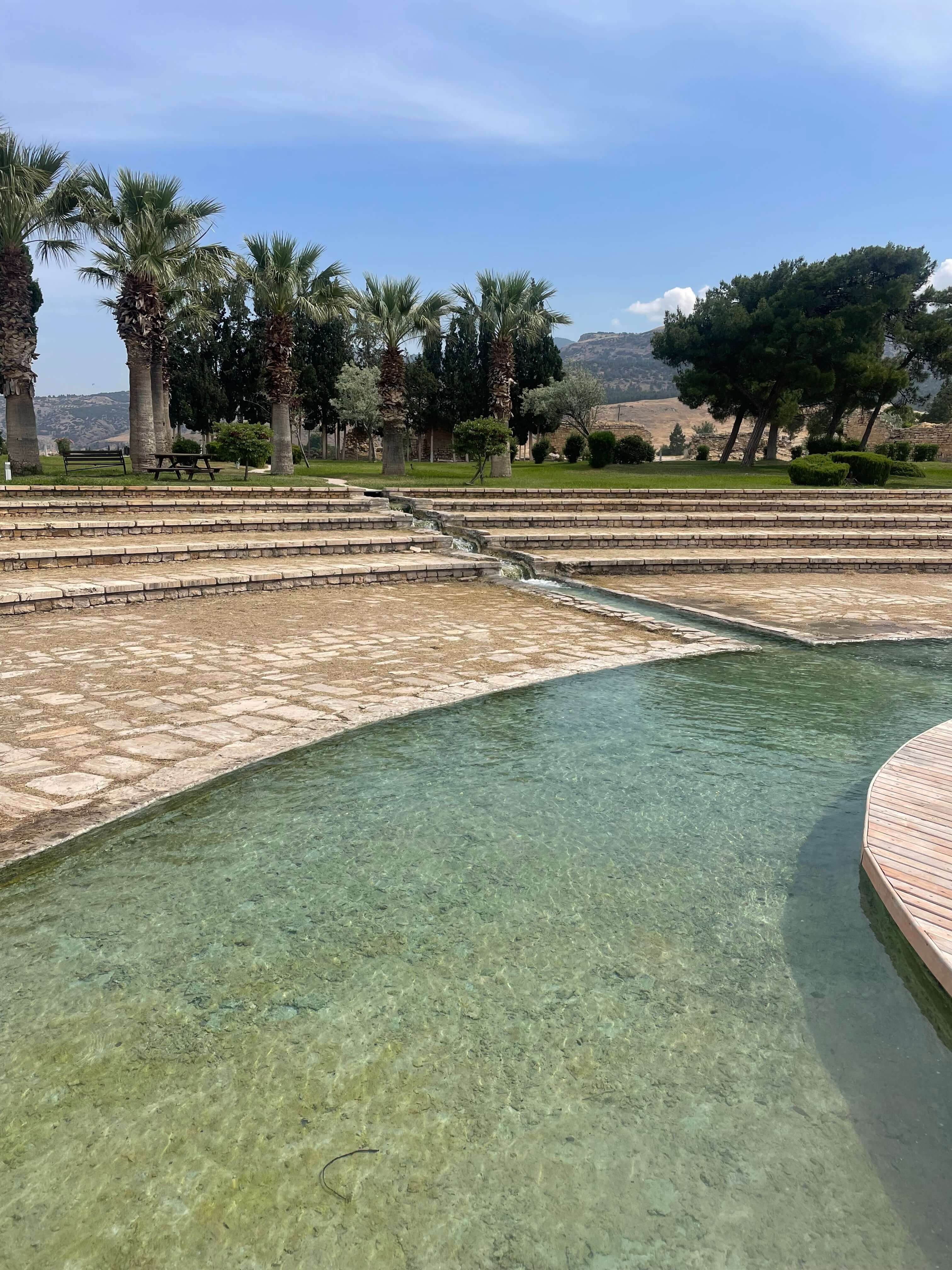 One tip for visiting Pamukkale is just enjoy the gardens and surrounds