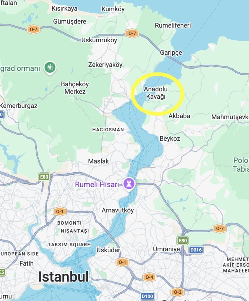 Day trips from Istanbul – Anadolu Kavagi map