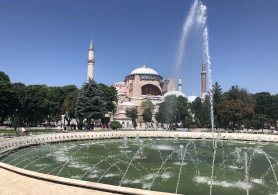 Hagia Sophia and fountain day time