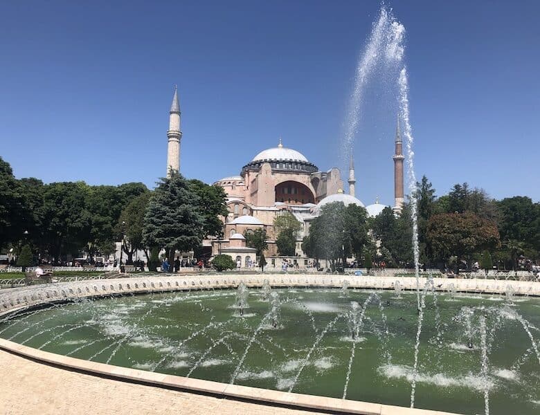 Hagia Sophia and fountain day time